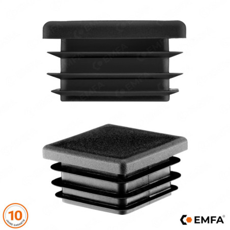 Protector de orificios de plástico negro para orificios de 10x10 mm, para maquinaria y automoción