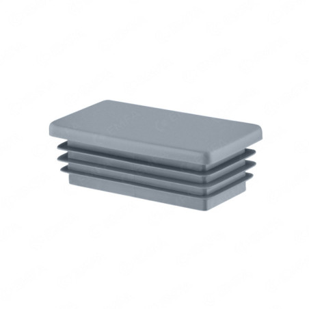 Tapones rectangulares para perfiles de acero 10x30 mm color Gris 10 piezas