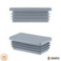 Tapones rectangulares para perfiles de acero 20x100 mm color Gris 10 piezas