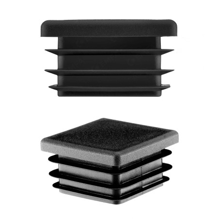 Tapas cuadradas para perfiles de acero 10x10 mm color Negro 10 piezas