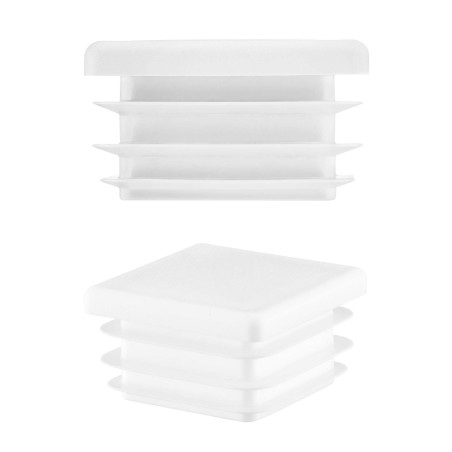 Tapas cuadradas para perfiles de acero 45x45 mm color Blanco 10 piezas