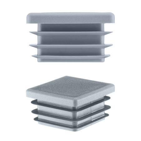 Tapón de plástico gris para perforaciones de 70x70 mm, para proteger y decorar superficies