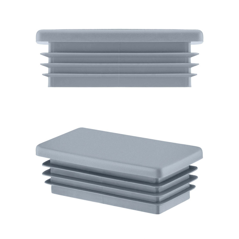 Tapones rectangulares para perfiles de acero 10x20 mm color Gris 10 piezas