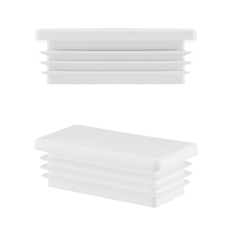 Tapones rectangulares para perfiles de acero 10x20 mm color Blanco 10 piezas