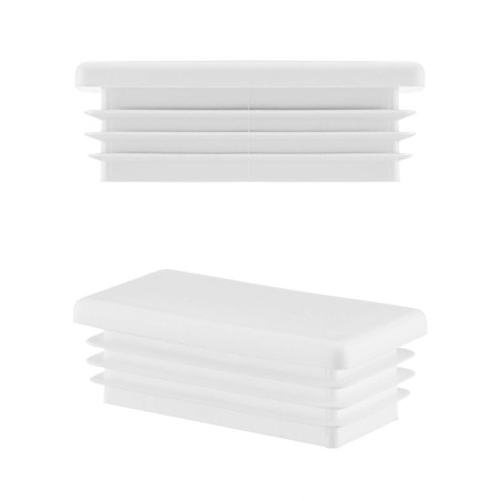 Tapones rectangulares para perfiles de acero 10x20 mm color Blanco 10 piezas