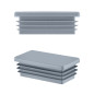 Tapones rectangulares para perfiles de acero 18x30 mm color Gris 10 piezas