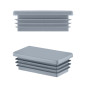 Tapones rectangulares para perfiles de acero 50x120 mm color Gris Tapón de plástico gris, para maquinaria y automoción, tamaño 20 mm