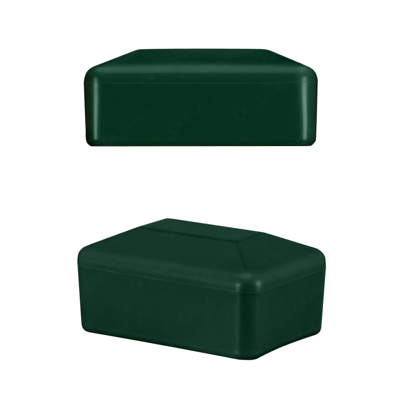 Capuchón de plástico 30x20 en color Verde para postes de valla rectangulares. 10 piezas