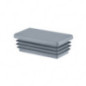 Tapones rectangulares para perfiles de acero 50x120 mm color Gris Tapón de plástico gris para perforaciones de 20 mm, para maquinaria y automoción