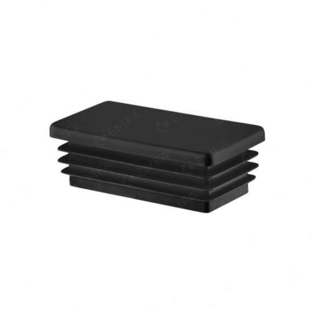 Tapones rectangulares para perfiles de acero 50x120 mm color Negro Tapón de plástico negro, para proteger y decorar superficies, tamaño 20 mm