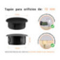 Tapón ciego de plástico Negro para agujeros de 13x10 mm
