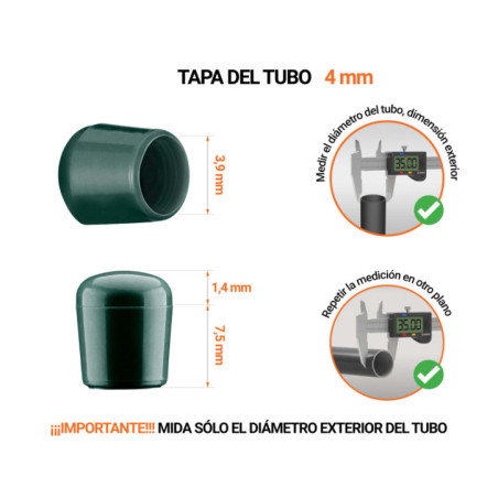 Tapones redondos 4 mm Verde flexicap 10 piezas