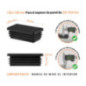 Inserto rectangular Negro para tubo de 100x150 mm con dimensiones técnicas y guía para la correcta medición de los tapones.