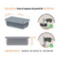 Tapones rectangulares para perfiles de acero 50x100 mm color Gris 10 piezas Inserto rectangular Gris para tubo de 50x100 mm con dimensiones técnicas y guía para la correcta medición de los tapones.