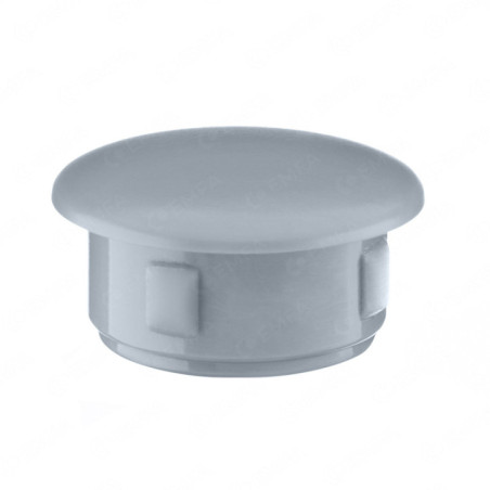Tapón de cobertura gris diseñado para proteger y decorar superficies, medida 8x5 mm