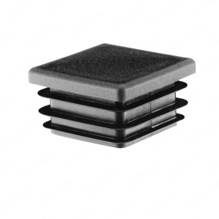 Tapón de plástico de plástico negro para orificios de 30x30 mm, para muebles y estructuras metálicas