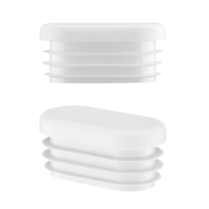 Tapones lamelares ovalados para tubos 30x15 mm blanco 10 piezas