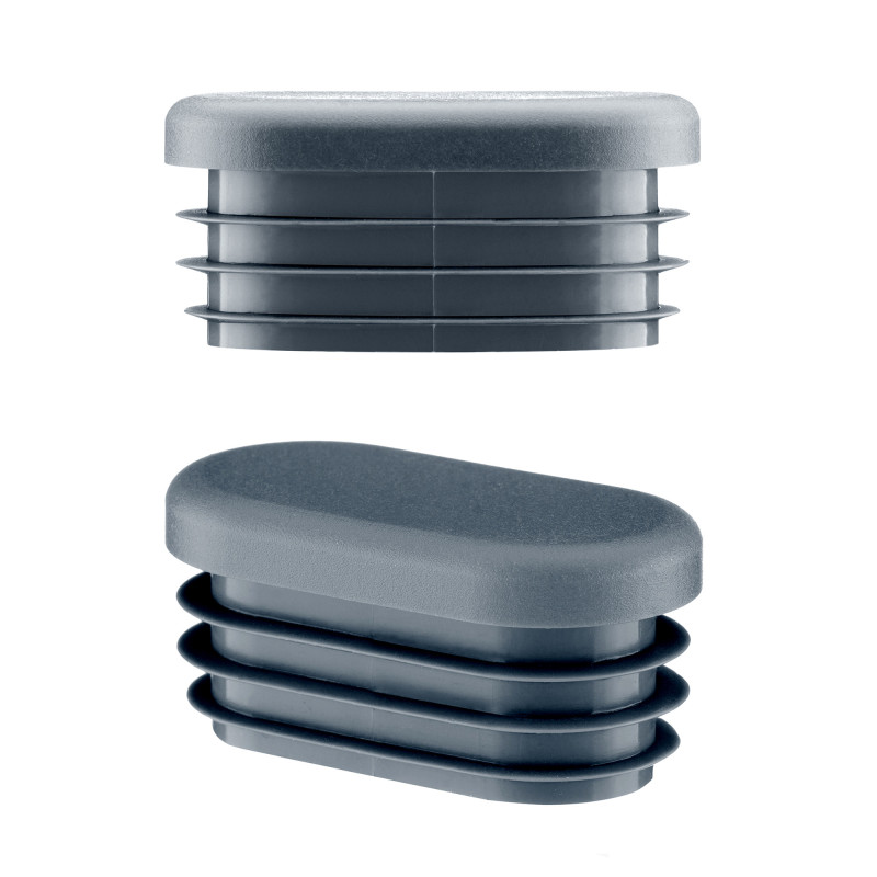 Tapones lamelares ovalados para tubos 38x20 mm antracita 10 piezas