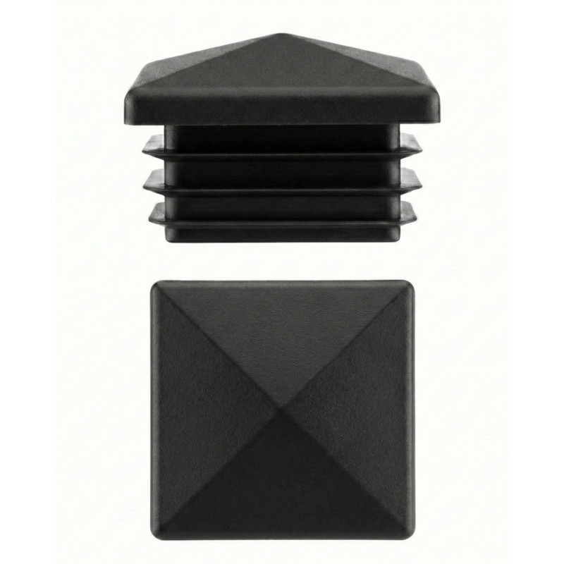 Tapón piramidal para tubos cuadrados de PE 15x15 Negro Tapón piramidal para tubos cuadrados de PE 15x15 Negro