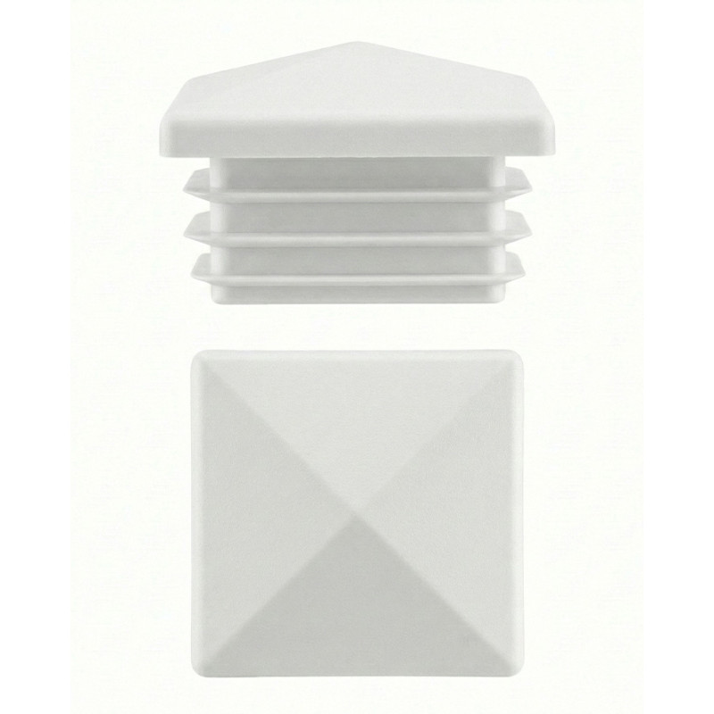 Tapón piramidal para tubos cuadrados de PE 20x20 Blanco Tapón piramidal para tubos cuadrados de PE 20x20 Blanco
