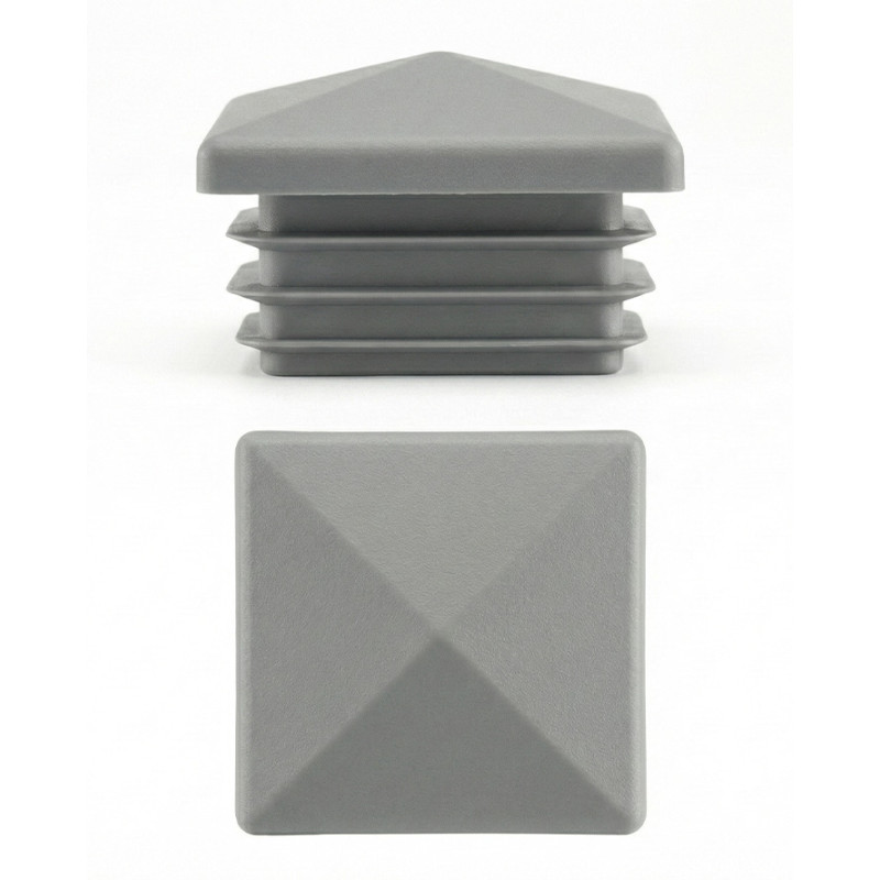 Tapón piramidal para tubos cuadrados de PE 20x20 Gris Tapón piramidal para tubos cuadrados de PE 20x20 Gris