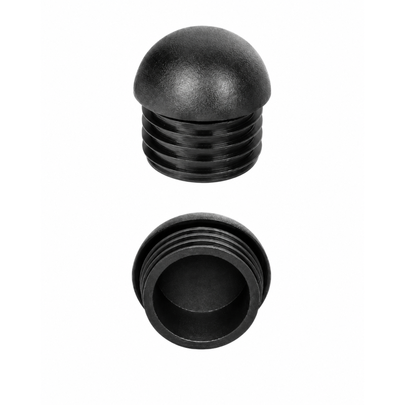 Tapón semiesférico para tubos redondos 20 mm Negro