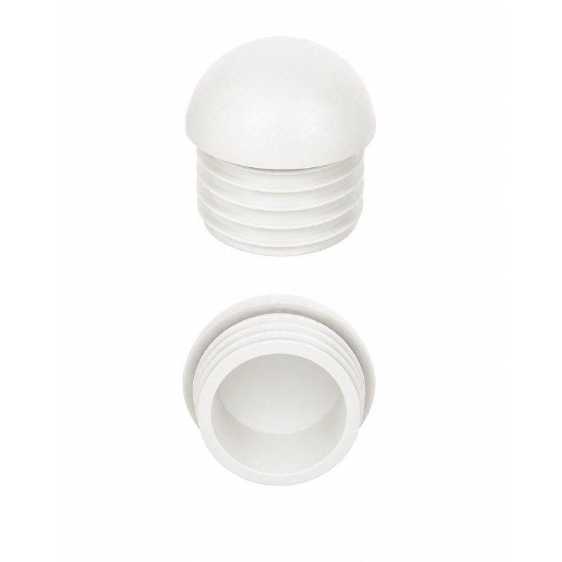 Tapón semiesférico para tubos redondos 22 mm Blanco