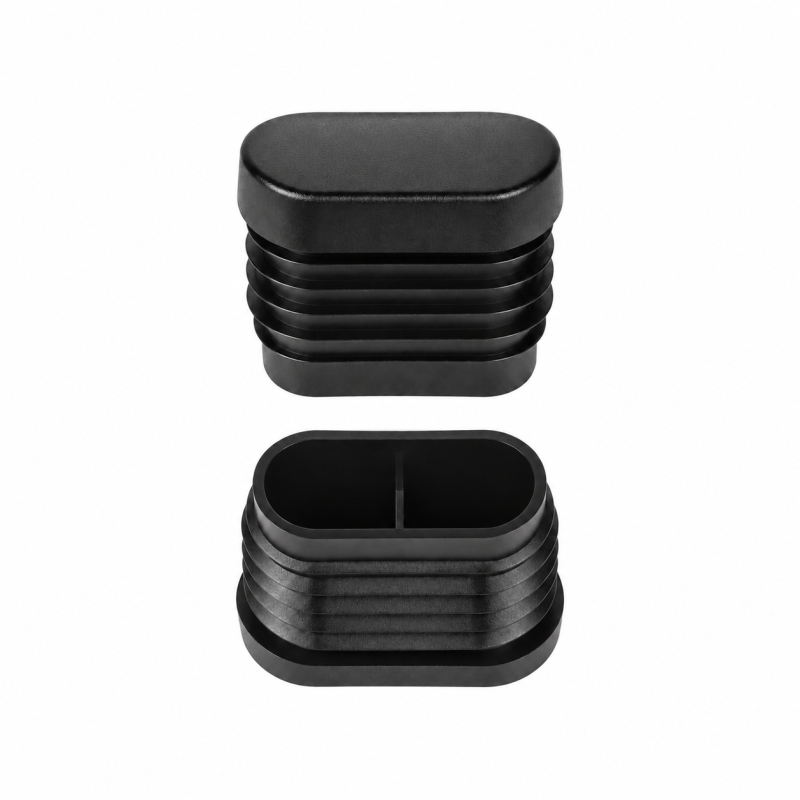 Tapón lamelar ovalado inclinado 20x38 mm Negro