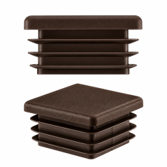 Tapones cuadrados para cajas de acero de 100x100 mm. Tapones cuadrados Marrón, tapones de plástico, tapones de EMFA.