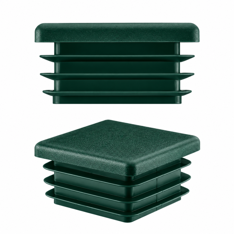 Tapas cuadradas para perfiles de acero 25x25 mm color Verde
