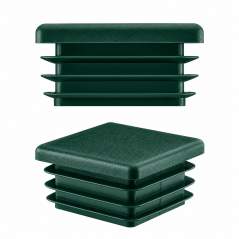 Tapones cuadrados para cajas de acero de 40x40 mm. Tapones cuadrados Verde, tapones de plástico, tapones de EMFA.