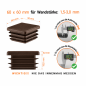 Tapones cuadrados para cajas de acero de 60x60 mm. Tapones cuadrados Marrón, tapones de plástico, tapones de EMFA.