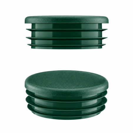 Tapón de plástico Verde para tubo redondo de 20 mm. Tapones de plástico para tubos, insertos para tubos redondos, tapones de plá