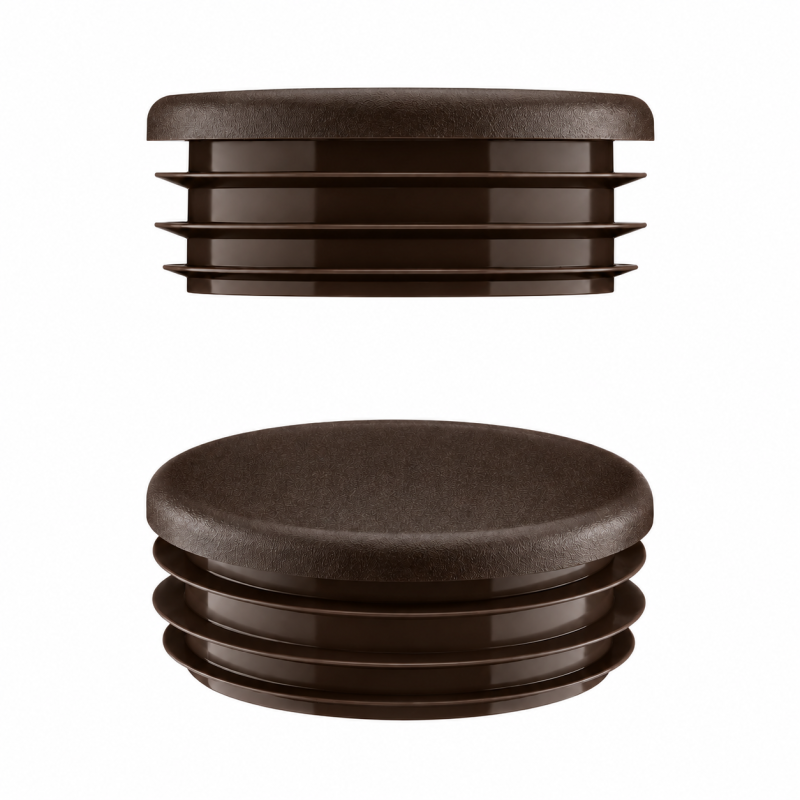 Tapones redondos para tubos de 60 mm en color Marrón