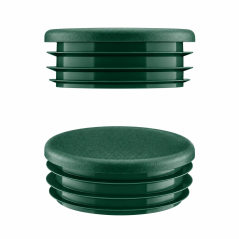 Tapón de plástico Verde para tubo redondo de 60 mm. Tapones de plástico para tubos, insertos para tubos redondos, tapones de