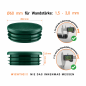 Tapones redondos para tubos de 60 mm en color Verde Tapón de plástico Verde para tubo redondo de 60 mm. Tapones de plástico para tubos, insertos para tubos redondos, tapones de