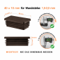 Tapones rectangulares para cajas de acero de 10x40 mm. Tapones rectangulares Marrones, tapones de plástico, tapones de EMFA.