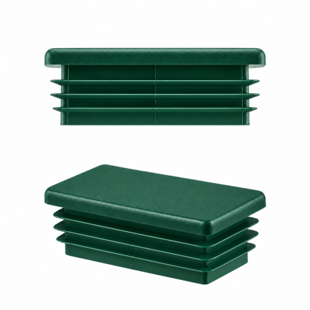 Tapones rectangulares para cajas de acero de 30x80 mm. Tapones rectangulares Verdes, tapones de plástico, tapones de EMFA.
