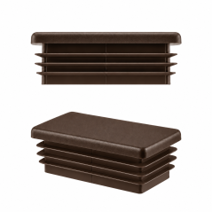 Tapones rectangulares para cajas de acero de 40x60 mm. Tapones rectangulares Marrones, tapones de plástico, tapones de EMFA.