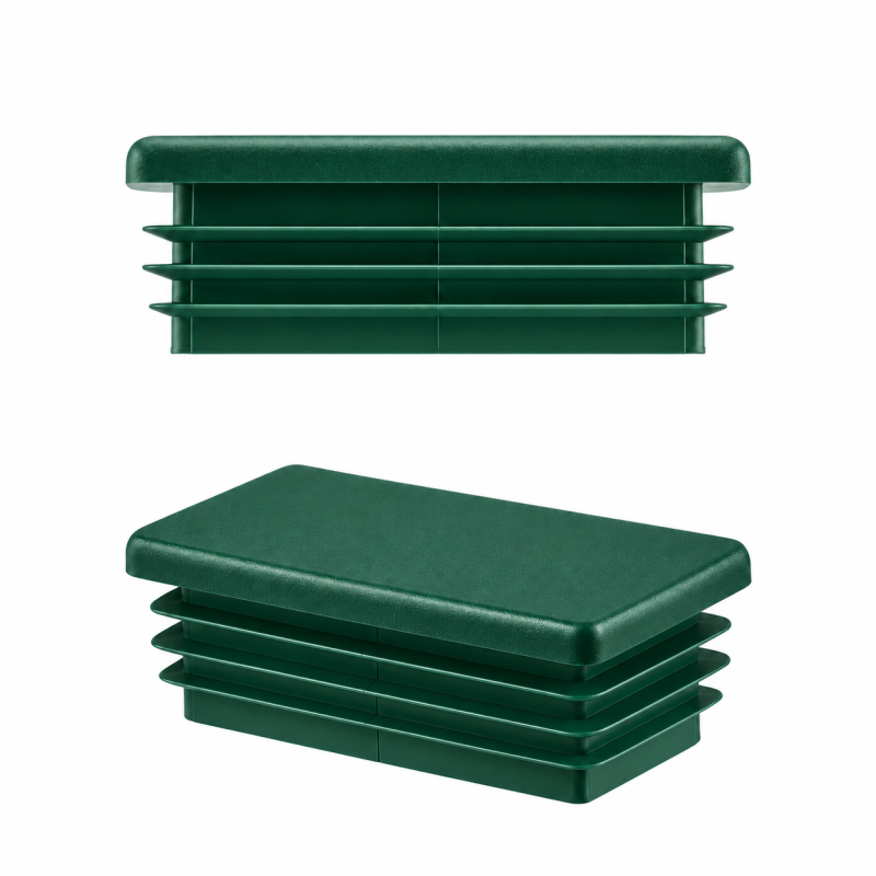 Tapones rectangulares para perfiles de acero 40x60 mm color Verde