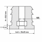 Tapón cuadrado reforzado con inserto metálico roscado 25x25 mm M8 tapón para perfil cuadrado 25x25 EMFA GmbH