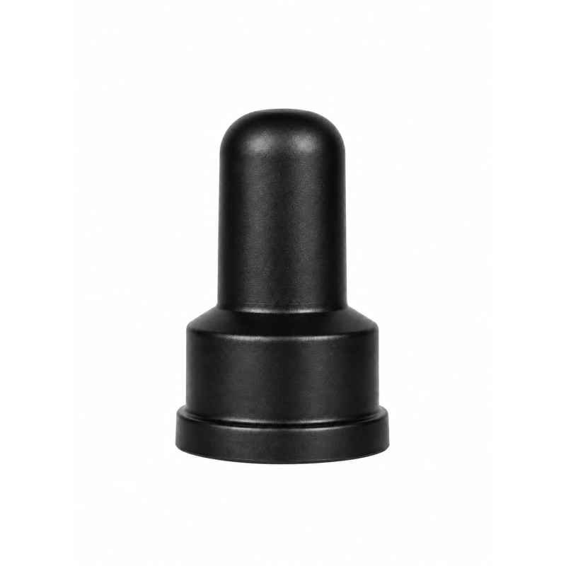 Caperuza alargada para tornillos y tuercas con alojamiento para arandela de PE M14 H28 Negro