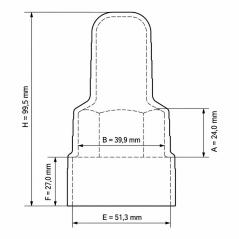 Caperuza alargada para tornillos y tuercas con alojamiento para arandela de PE M27 H100 Gris