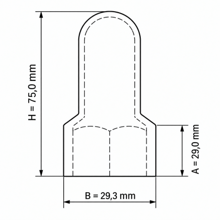 Caperuza alargada para tornillos y tuercas con alojamiento para arandela de PE M20 H70 cubretuercas de polietileno M20 EMFA GmbH