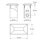 Tapón interior rectangular para poste de valla con orificio 40x60 mm remate EMFA GmbH
