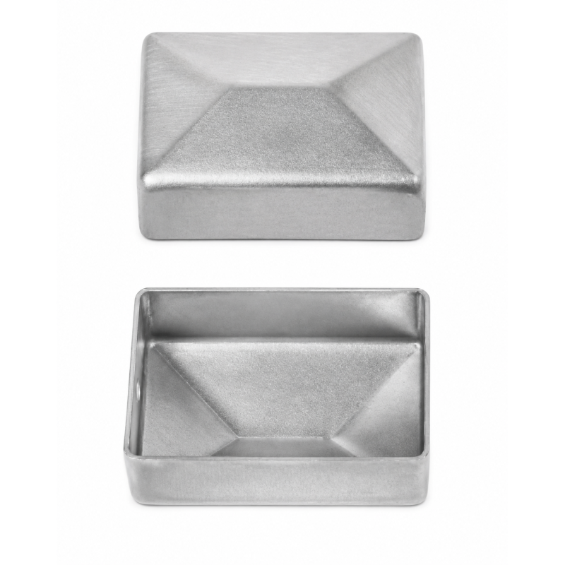 Tapón exterior rectangular de acero bruto 40x60 mm Plateado Tapón exterior rectangular de acero bruto 40x60 mm Plateado