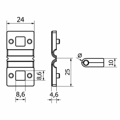 Separador para abrazadera de panel rígido 3,7 mm valla EMFA GmbH