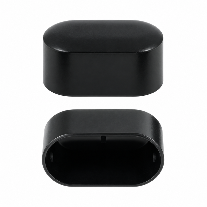 Tapón exterior para tubo ovalado 15x30 mm Negro