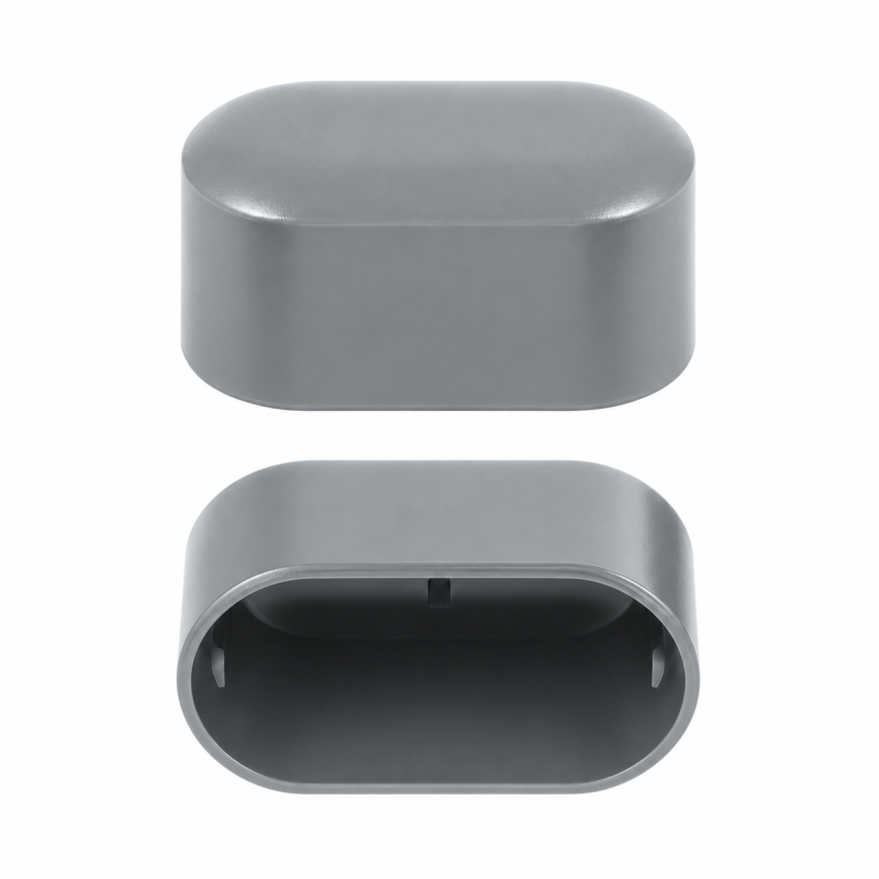 Tapón exterior para tubo ovalado 20x38 mm Gris
