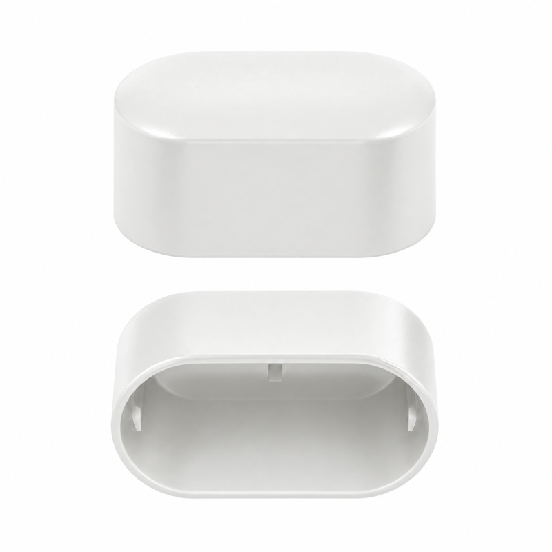 Tapón exterior para tubo ovalado 20x38 mm Blanco